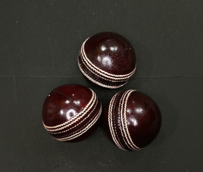 60+ Overs Red Leather Ball | 4 piece